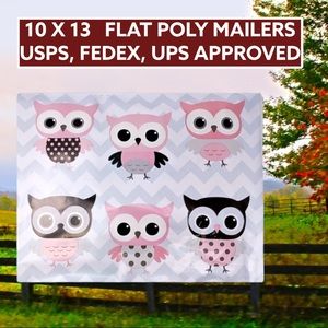 25 10X13 Owl Chevron Poly Mailers Pets Bird Toys